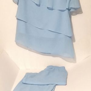 Anthony Richard's Pantsuit Blue Sheer Sz 12